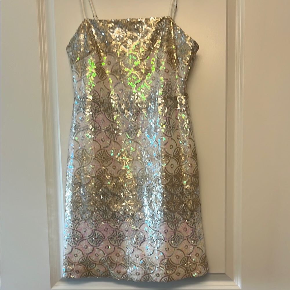 Altar'd State Gold and Silver Sequin Mini Dress